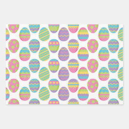 PASTEL COLORFUL EASTER EIGEN EN GEEL POLKA DOTS INPAKPAPIER VEL