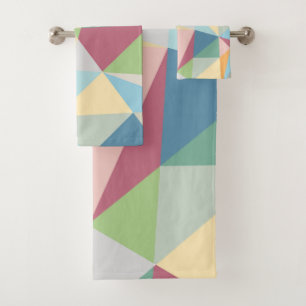 Pastel Colorful Moderne Abstract Geometric Pattern Bad Handdoek