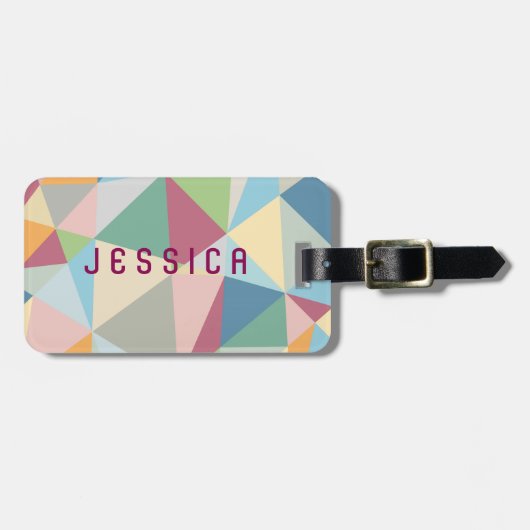 Pastel Colorful Moderne Abstract Geometric Pattern Bagagelabel (Voorkant horizontaal)