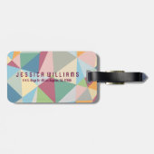 Pastel Colorful Moderne Abstract Geometric Pattern Bagagelabel (Achterkant horizontaal)
