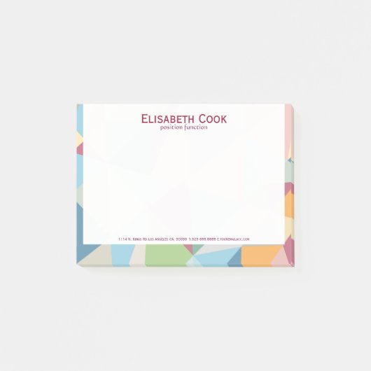 Pastel Colorful Moderne Abstract Geometric Pattern Post-it® Notes (Voorkant)
