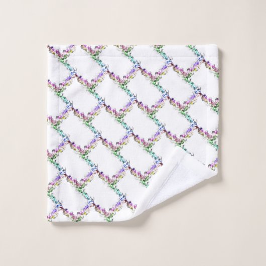Pastel Colorful Rainbow Flames Floral Diamond Washandje (Wasdoekje)