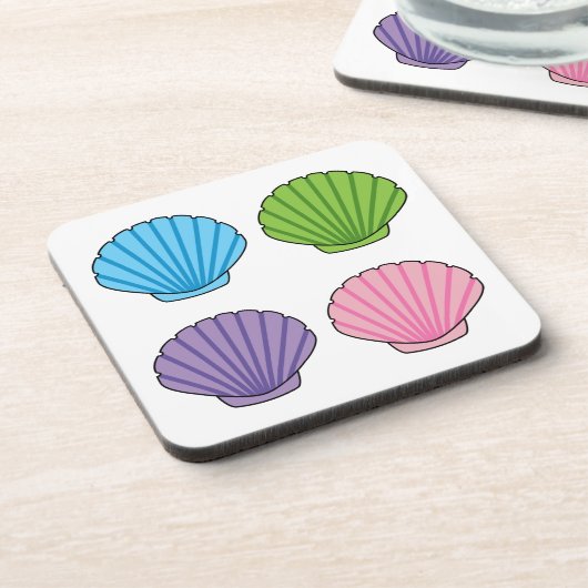 Pastel Colorful Seashell Pack Bier Onderzetter (Linkerzijde)