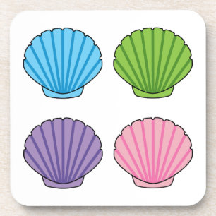 Pastel Colorful Seashell Pack Bier Onderzetter