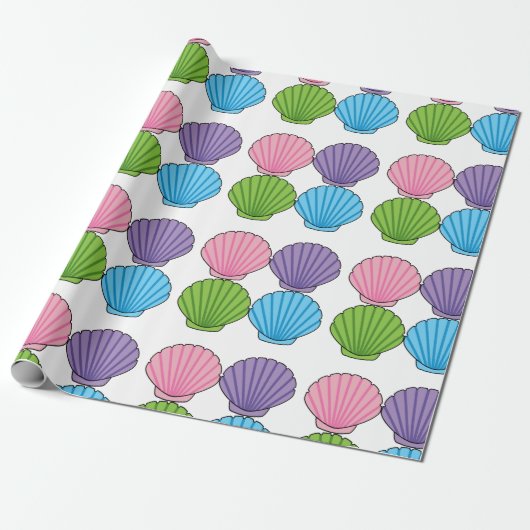 Pastel Colorful Seashell Pack Cadeaupapier (Uitgerold)