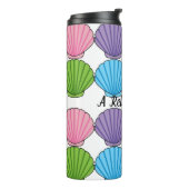 Pastel Colorful Seashell Pack | Eigen tekst toevoe Thermosbeker (Gedraaid links)