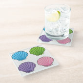 Pastel Colorful Seashell Pack Glazen Onderzetter (Schuin)