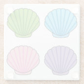 Pastel Colorful Seashell Pack Glazen Onderzetter (Achterkant)
