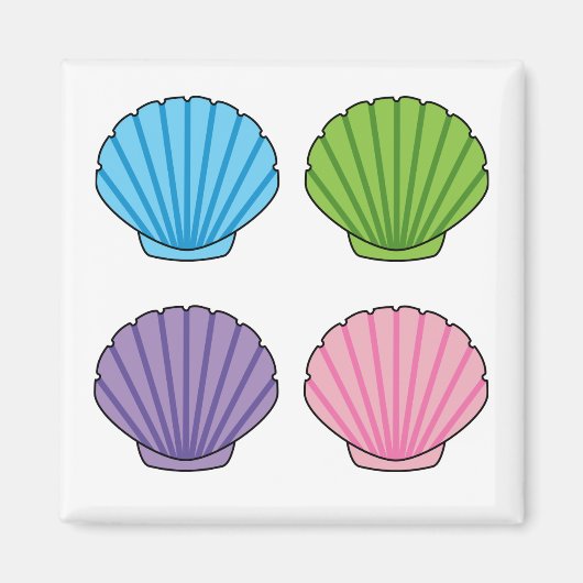 Pastel Colorful Seashell Pack Magneet (Voorkant)