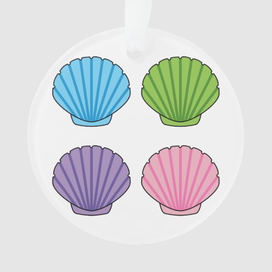 Pastel Colorful Seashell Pack Ornament (voorkant)