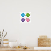 Pastel Colorful Seashell Pack Poster (Keuken)