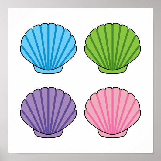 Pastel Colorful Seashell Pack Poster (Voorkant)