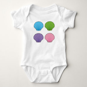 Pastel Colorful Seashell Pack Romper