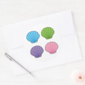 Pastel Colorful Seashell Pack Ronde Sticker (Envelop)