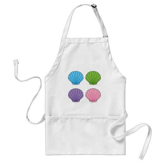Pastel Colorful Seashell Pack Standaard Schort (Voorkant)