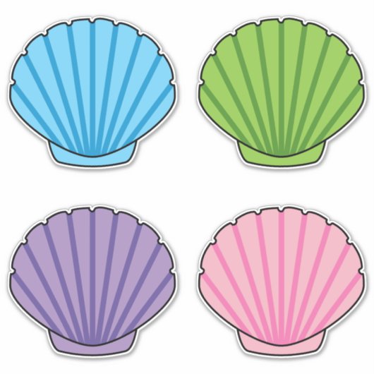 Pastel Colorful Seashell Pack Sticker (Voorkant)