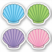 Pastel Colorful Seashell Pack Sticker (Voorkant)