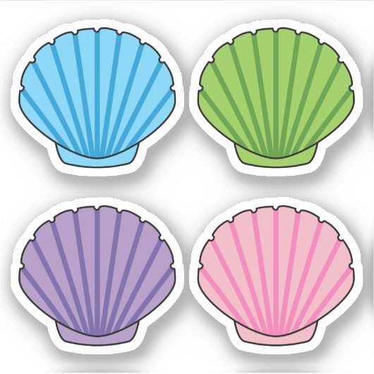 Pastel Colorful Seashell Pack Sticker (Voorkant)