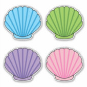 Pastel Colorful Seashell Pack Sticker (Voorkant)