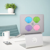 Pastel Colorful Seashell Pack Sticker (Laptop op bureau)