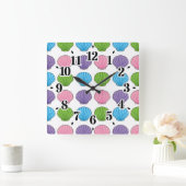 Pastel Colorful Seashell Pack Vierkante Klok (Huis)