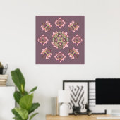 Pastel Colorful Tracery Ornament Pattern Poster (Thuiskantoor)