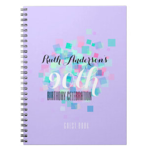 Pastel Colors 90th Birthday Party Guest Book 2 Notitieboek