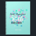 Pastel Colors Aqua 75th Birthday Party Guest Book Notitieboek<br><div class="desc">Customizable 75th Birthday Celebration Guest Book with small squares in pastel covu. Background color (aqua) is customizable and lettering too.</div>