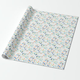 Pastel Colors Botanische Waterverven Patroon Cadeaupapier