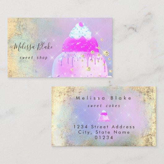 pastel colors cake logo visitekaartje (Voorkant / Achterkant)