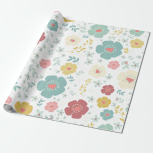 Pastel Colors Cute Colorful Flowers Patroon Cadeaupapier