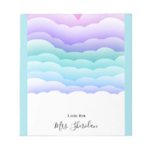 Pastel colors, Cute Sky Teacher Notepad