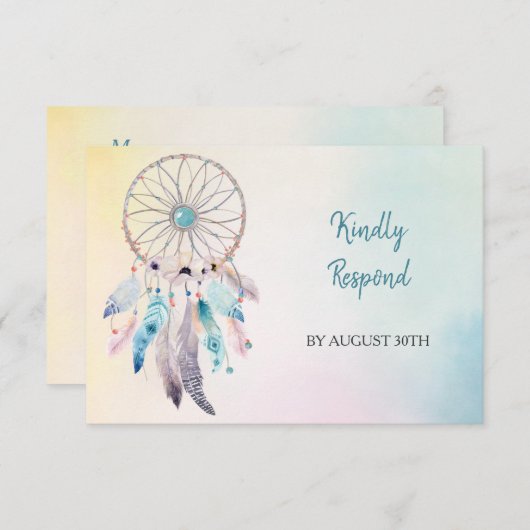 Pastel Colors Dreamweaver Weddenschap Menu RSVP (Voorkant / Achterkant)