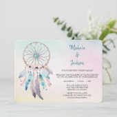 Pastel Colors Drocatcher Wedding Kaart (Staand voorkant)