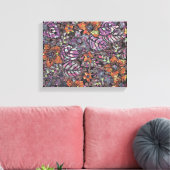 Pastel Colors floreel patroon romantische digitale Canvas Afdruk (Insitu (Woonkamer))