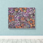 Pastel Colors floreel patroon romantische digitale Canvas Afdruk (Insitu (Houten vloer))