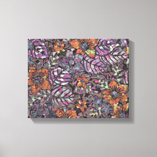 Pastel Colors floreel patroon romantische digitale Canvas Afdruk