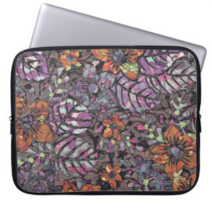 Pastel Colors floreel patroon romantische digitale Laptop Sleeve