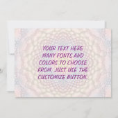 Pastel Colors Fractal Kaleidoscope Kaart (Achterkant)