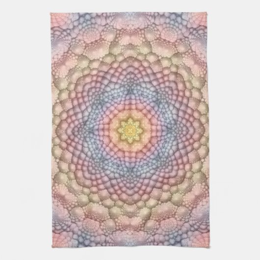 Pastel Colors  Fractal Kaleidoscope Theedoek (Verticaal)
