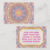 Pastel Colors  Fractal Kaleidoscope Visitekaartje (Voorkant / Achterkant)