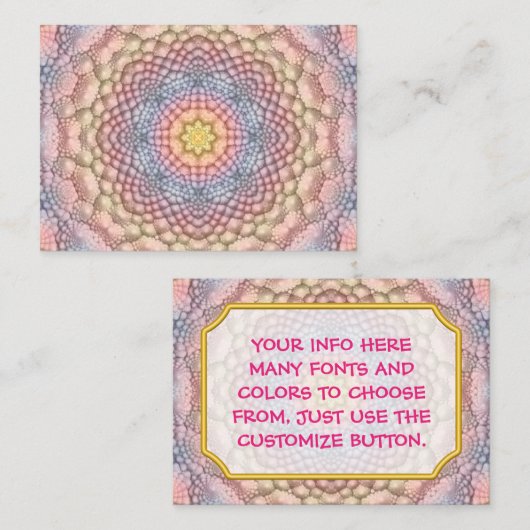 Pastel Colors  Fractal Kaleidoscope Visitekaartje (Voorkant / Achterkant)
