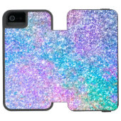 Pastel Colors Glitter Patroon Incipio iPhone Portemonnee Hoesje (Agenda Open)