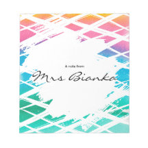 Pastel Colors Grid Rainbow Teacher Notepad