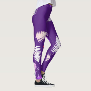 Pastel Colors Happy Fern laat Leggings achter