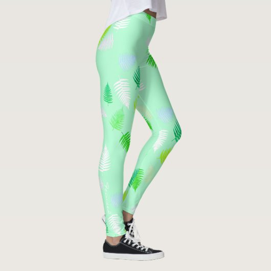 Pastel Colors Happy Fern laat Leggings achter (Rechts)