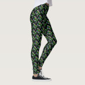 Pastel Colors Happy Green Fern laat Leggings achte (Rechts)