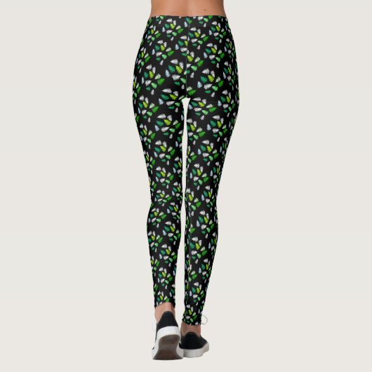Pastel Colors Happy Green Fern laat Leggings achte (Achterkant)