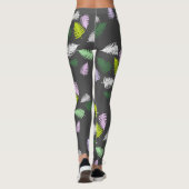 Pastel Colors Happy Green Fern laat Leggings achte (Achterkant)