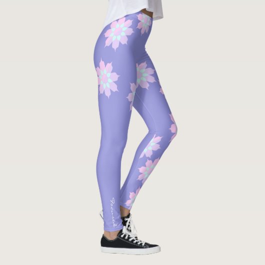 Pastel Colors Happy Turquoise Petals Leggings (Rechts)